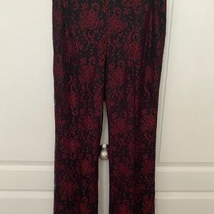 Vintage Finity Studio Dressy Black & Red Lace Pants